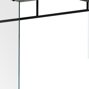 Homeroots 24" Gray And Clear Computer Desk Grey,Black,Clear  333542