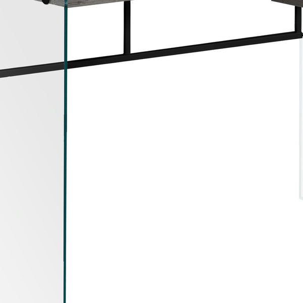 Homeroots 24" Gray And Clear Computer Desk Grey,Black,Clear  333542