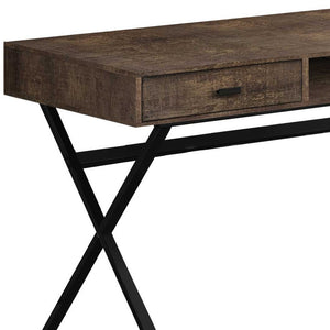 Homeroots 24" Brown And Black Computer Desk With Two Drawers Brown,Black  333544