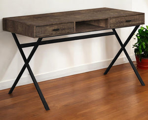 Homeroots 24" Brown And Black Computer Desk With Two Drawers Brown,Black  333544