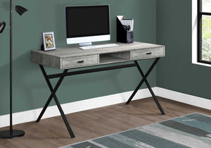 Homeroots 24" Gray And Black Computer Desk With Two Drawers Grey,Black  333545