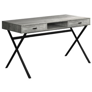 Homeroots 24" Gray And Black Computer Desk With Two Drawers Grey,Black  333545