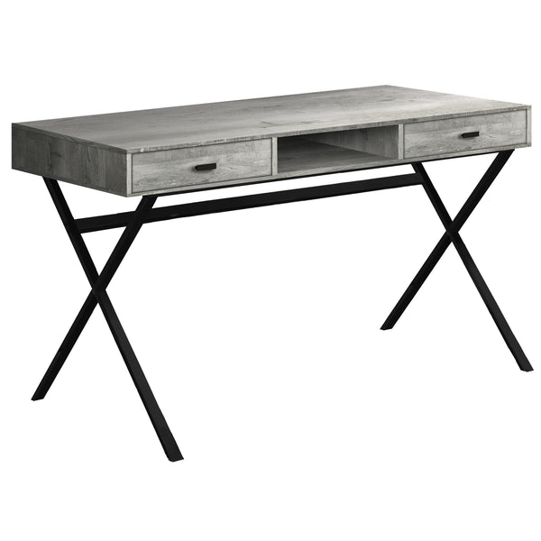 Homeroots 24" Gray And Black Computer Desk With Two Drawers Grey,Black  333545