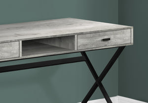 HomeRoots 24" Modern Computer Desk with Two Hidden Drawers for Organized Workspaces and Stylish Décor Grey,Black 333545