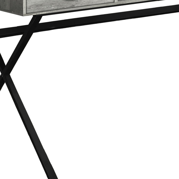Homeroots 24" Gray And Black Computer Desk With Two Drawers Grey,Black  333545