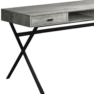 Homeroots 24" Gray And Black Computer Desk With Two Drawers Grey,Black  333545