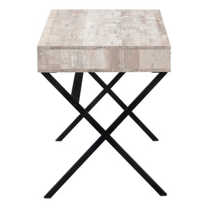HomeRoots 24" Modern Computer Desk with Two Hidden Drawers for Organized Workspaces and Stylish Décor Taupe,Black 333546
