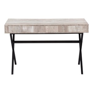 HomeRoots 24" Modern Computer Desk with Two Hidden Drawers for Organized Workspaces and Stylish Décor Taupe,Black 333546