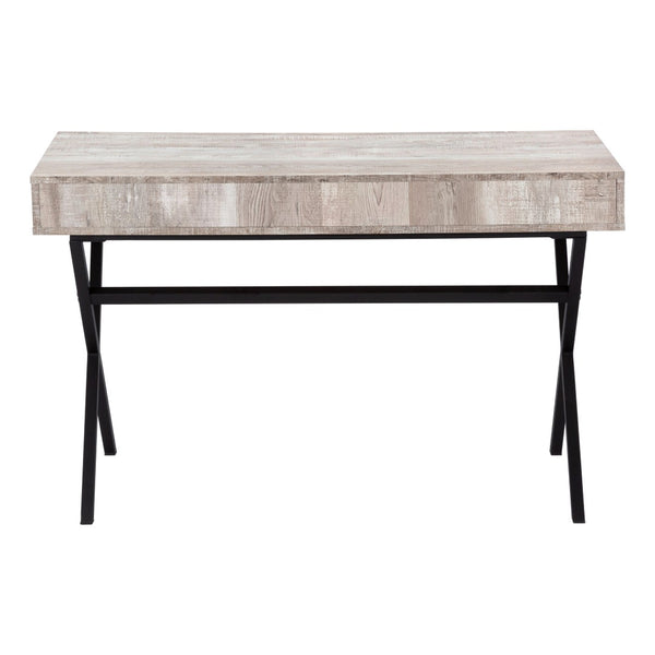 HomeRoots 24" Modern Computer Desk with Two Hidden Drawers for Organized Workspaces and Stylish Décor Taupe,Black 333546