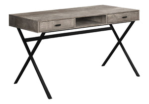 HomeRoots 24" Modern Computer Desk with Two Hidden Drawers for Organized Workspaces and Stylish Décor Taupe,Black 333546