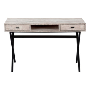 HomeRoots 24" Modern Computer Desk with Two Hidden Drawers for Organized Workspaces and Stylish Décor Taupe,Black 333546