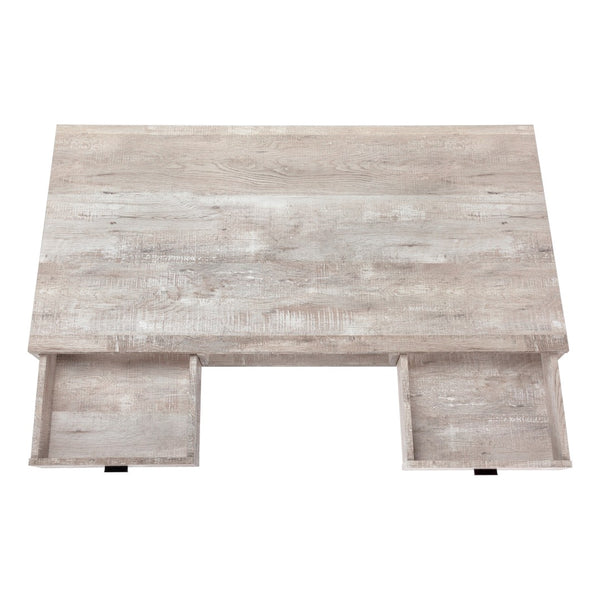 HomeRoots 24" Modern Computer Desk with Two Hidden Drawers for Organized Workspaces and Stylish Décor Taupe,Black 333546