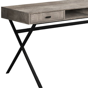 Homeroots 47" Taupe And Black Computer Desk With Two Drawers Taupe,Black  333546
