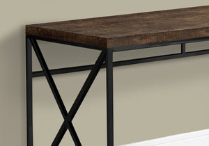 HomeRoots 24" Brown and Black Computer Desk - Stylish, Compact Executive Workspace for Home or Office Use 333547