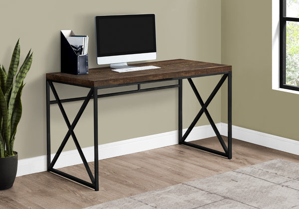 HomeRoots 24" Brown and Black Computer Desk - Stylish, Compact Executive Workspace for Home or Office Use 333547