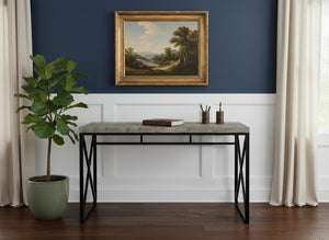 HomeRoots 24" Gray and Black Computer Desk - Stylish, Compact Workspace Solution for Home and Office Use 333548