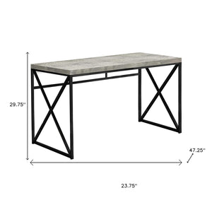 HomeRoots 24" Gray and Black Computer Desk - Stylish, Compact Workspace Solution for Home and Office Use 333548