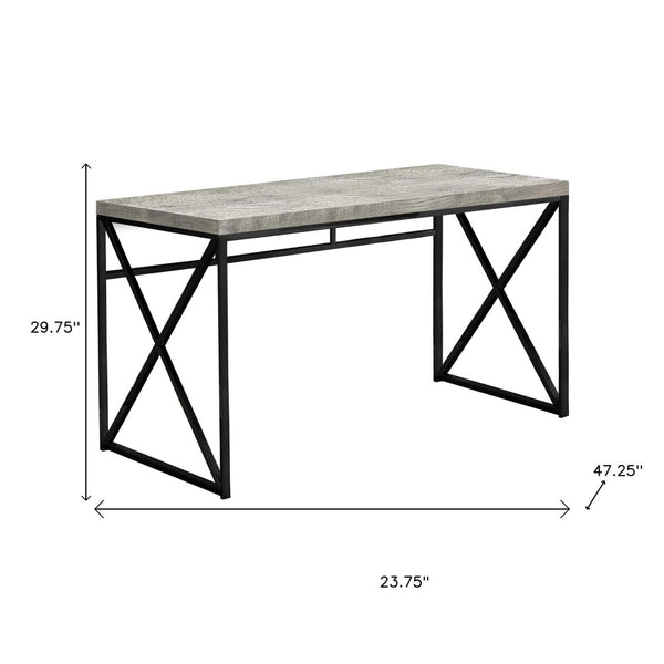 HomeRoots 24" Gray and Black Computer Desk - Stylish, Compact Workspace Solution for Home and Office Use 333548