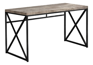 HomeRoots 24" Taupe and Black Computer Desk - Stylish, Durable Workspace for Home or Office with Modern Elegance 333549