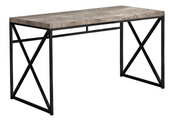 HomeRoots 24" Taupe and Black Computer Desk - Stylish, Durable Workspace for Home or Office with Modern Elegance 333549