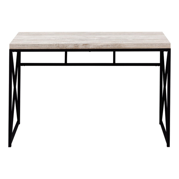 HomeRoots 24" Taupe and Black Computer Desk - Stylish, Durable Workspace for Home or Office with Modern Elegance 333549