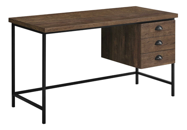 HomeRoots 24" Computer Desk - Stylish Workspace Solution with Three Hidden Drawers for Organized Elegance Brown,Black 333550