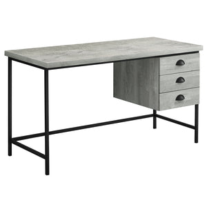Homeroots 24" Gray And Black Computer Desk With Three Drawers Grey,Black  333551
