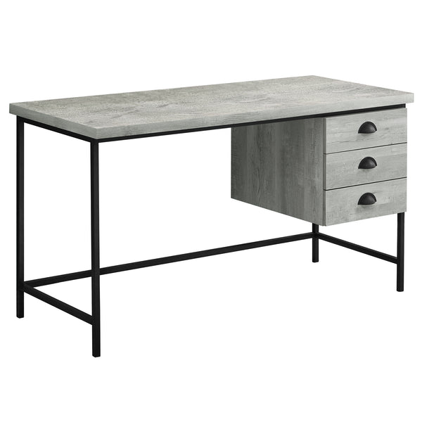 Homeroots 24" Gray And Black Computer Desk With Three Drawers Grey,Black  333551
