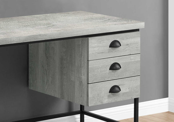 Homeroots 24" Gray And Black Computer Desk With Three Drawers Grey,Black  333551