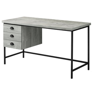 Homeroots 24" Gray And Black Computer Desk With Three Drawers Grey,Black  333551