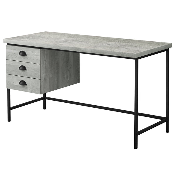 Homeroots 24" Gray And Black Computer Desk With Three Drawers Grey,Black  333551