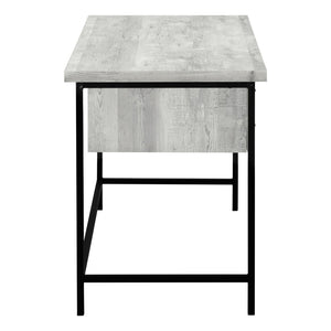 HomeRoots 24" Computer Desk - Stylish Workspace Solution with Three Hidden Drawers for Organized Elegance Grey,Black 333551
