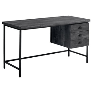 Homeroots 24" Gray And Black Computer Desk With Three Drawers Black  333553