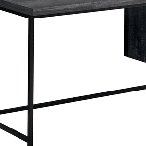 Homeroots 24" Gray And Black Computer Desk With Three Drawers Black  333553