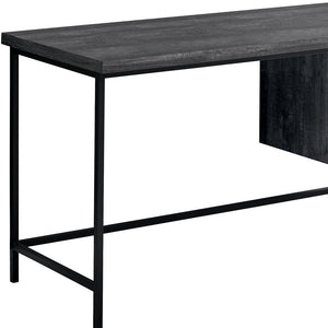 Homeroots 24" Gray And Black Computer Desk With Three Drawers Black  333553