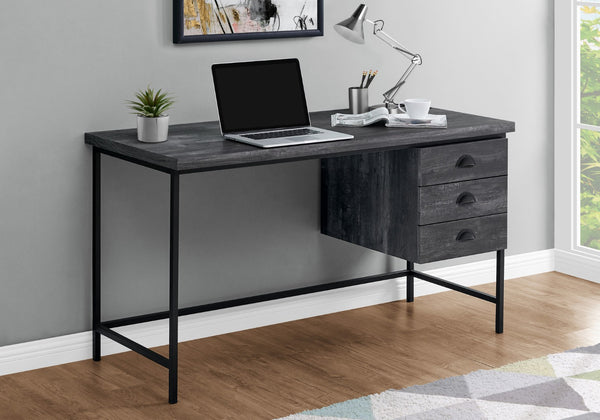 HomeRoots 24" Computer Desk - Stylish Workspace Solution with Three Hidden Drawers for Organized Elegance Black 333553