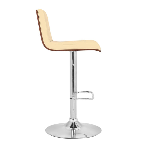 English Elm Aubrey Swivel Barstool Faux Leather Seat Walnut Accents Adjustable Chrome Pedestal B2736P464883