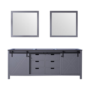 English Elm Dark Grey Double Bath Vanity 84" W x 22" D with Two Sinks, Mirrors & Ample Storage, Fully Assembled B2731S00576
