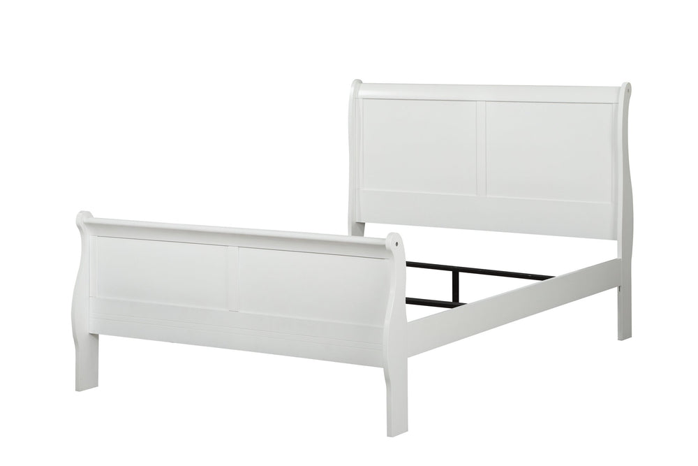 English Elm Louis Philippe Twin Sleigh Bed In White Finish – Classic Charm For Elegant Spaces & Lasting Quality B2726S00159