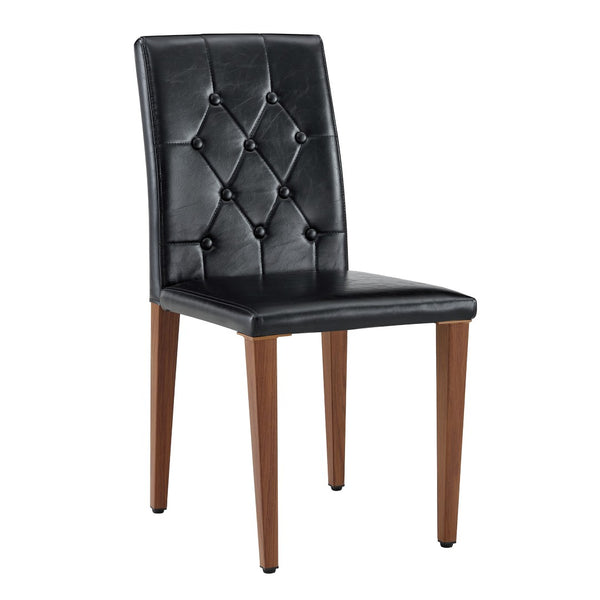 English Elm 4-piece Brown Suede Dining Chair Set with Tufted Back and Walnut Metal Legs Black,Walnut W1151P361163