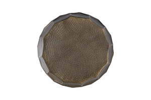 English Elm ET101 Hand-Hammered Hexagonal End Table 21" Height Rounded Accent Table for Modern Rustic Decor Gold B009P295929