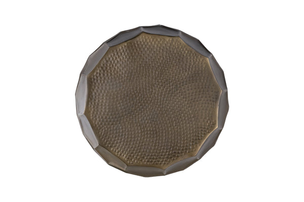 English Elm ET101 Hand-Hammered Hexagonal End Table 21" Height Rounded Accent Table for Modern Rustic Decor Gold B009P295929