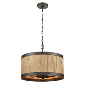 Wooden Barrel 19'' Wide 6-Light Chandelier - Oil Rubbed Bronze 33364/6 Elk Lighting