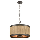 Wooden Barrel 19'' Wide 6-Light Chandelier