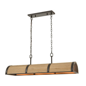 Wooden Barrel 40'' Wide 4-Light Linear Chandelier - Oil Rubbed Bronze 33365/4 Elk Lighting