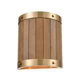 Wooden Barrel 10'' High 2-Light Sconce - Satin Brass 33370/2 Elk Lighting