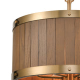 Wooden Barrel 19'' Wide 6-Light Chandelier - Satin Brass 33374/6 Elk Lighting