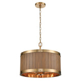 Wooden Barrel 19'' Wide 6-Light Chandelier - Satin Brass 33374/6 Elk Lighting