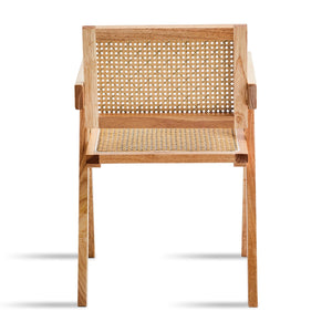 English Elm 2 Dining Chairs - Elegant Rubberwood With Hand-Woven Rattan, Versatile For Dining & Living Spaces W2720P237603
