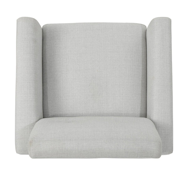 English Elm Christopher Knight Home® - CLUB Vintage-Inspired Fabric Club Chair with Nailhead Trim & Scroll Arms, Birch Legs, Contemporary Comfort LIGHT GREY 31.5 L x 27.75 W x 18.5 H 60848.00LGRY